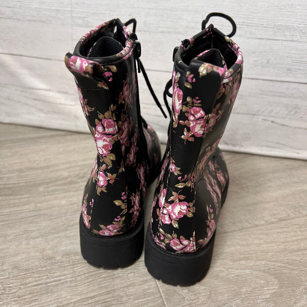 Jellypop Boots Womens Size 9M Black Ramsey Floral Chunky Combat Y2K 90's - Picture 9 of 16